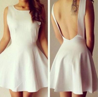 White Backless Dress