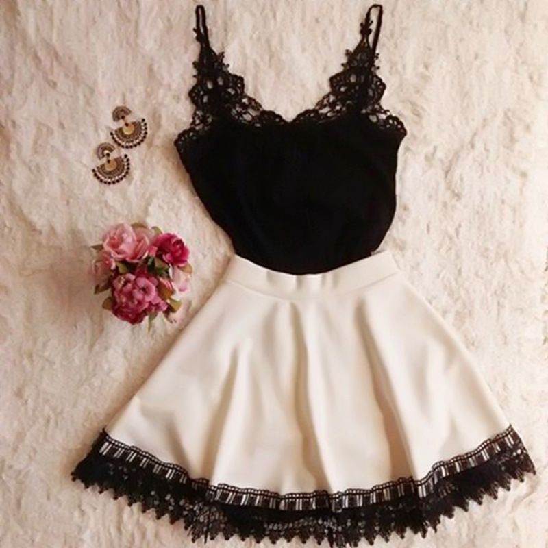 Black White Lace Dress