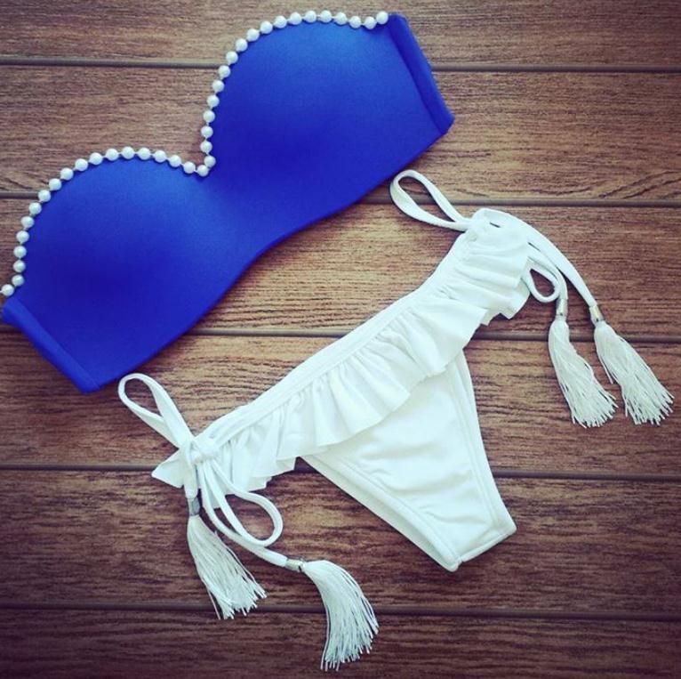 On Salebikini Blue Strap Sexy Woman Separates Two Piece Bikini
