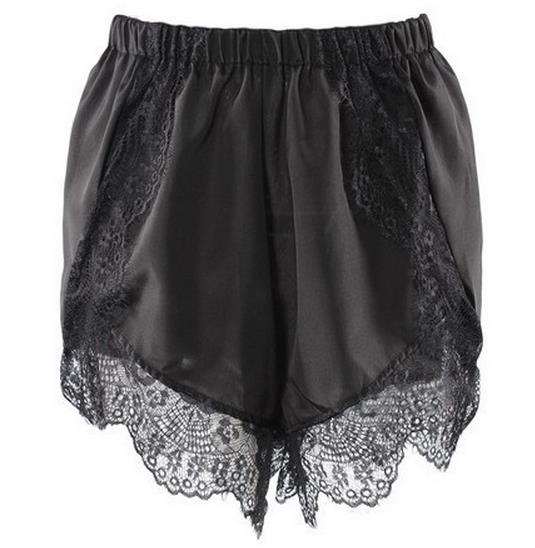Elastic Waistband Shorts With Lace