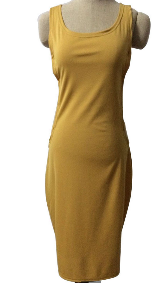 Sexy Hollow Out Yellow Dress
