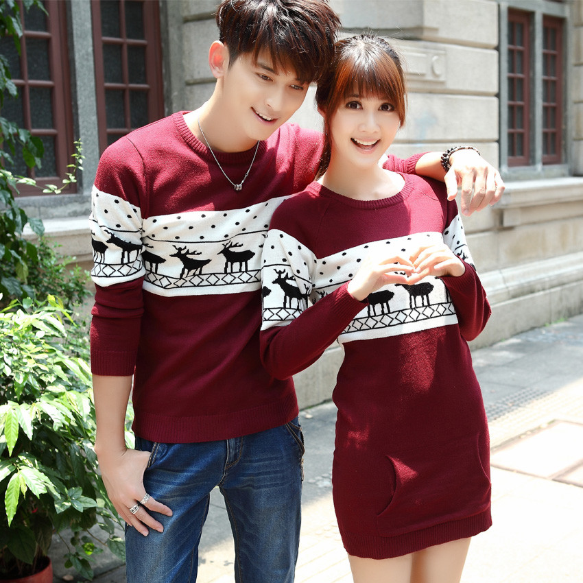 Fashion Girl Boy Couple Sweaters