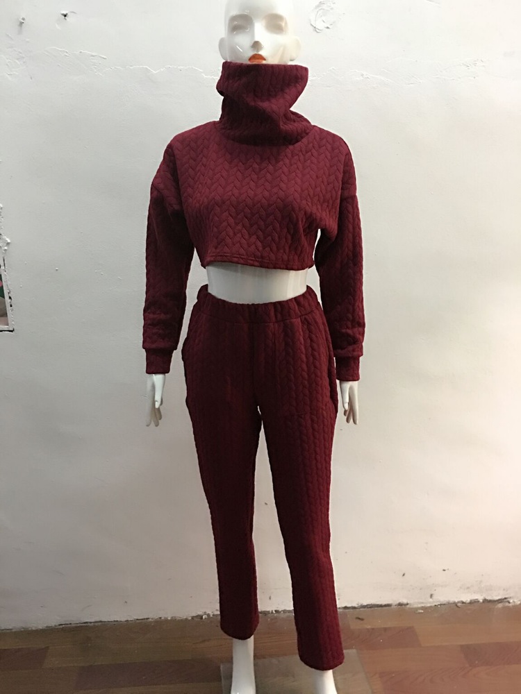 Fashion Two Piece Pure Color Sweater Jumpsuit High Quality on Luulla