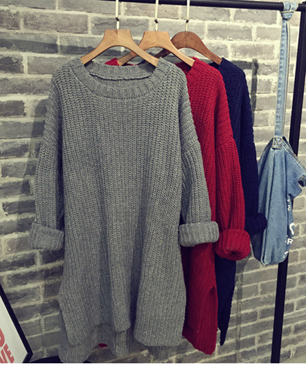 Fashion Long Section Of Thick Loose Pullover Sweater