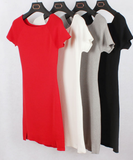 Short T-shirt Dress Featuring Crew Neck And Short Sleeves