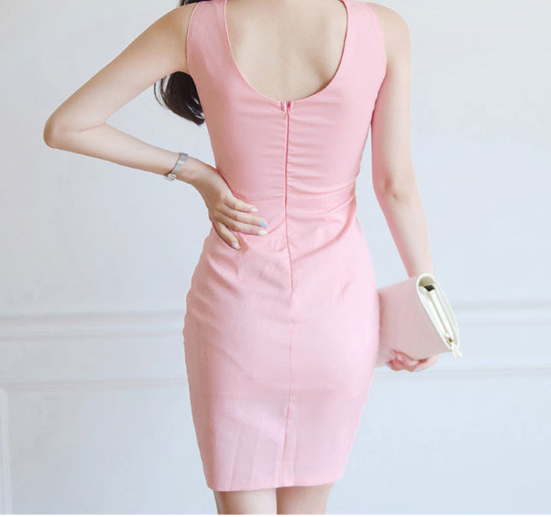 Sleeveless Halter Sexy Slim Package Hip Skirt Dress on Luulla