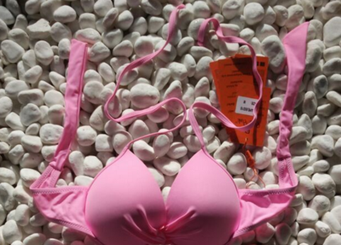 Pink Pure Color Two Piece Bikinis Swimwear Bathsuit