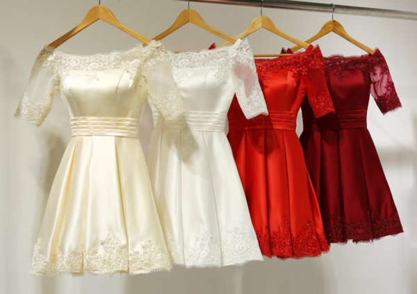 The Bride Wedding Dress Show Thin Shoulder A Short Section Of Small Slim Dress Wedding Dress Homecoming Dress