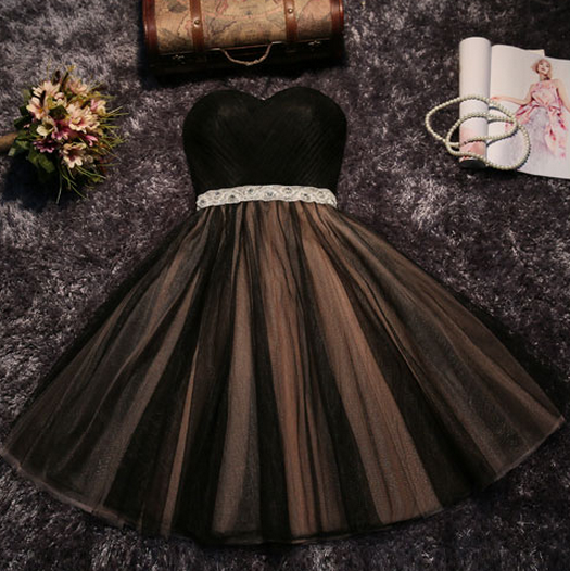 The Party Dress Short Bridesmaid Dress Skirt Bra Grey Skirt Dress Female Sisters Toast In Spring And Summer Homecoming Dress Black