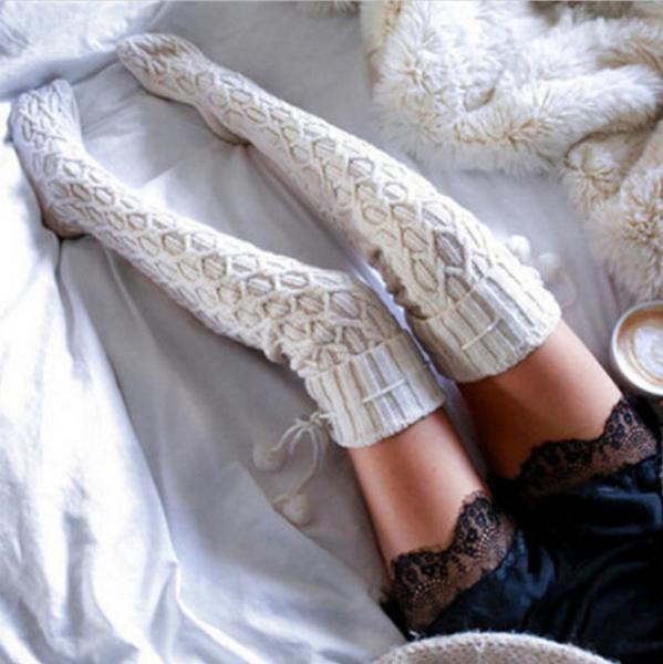The Autumn/winter Warm Long Leg Warmers White