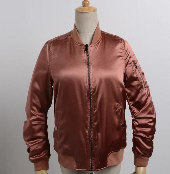 Satin fleece jacket casual cotton jacket thick Pink