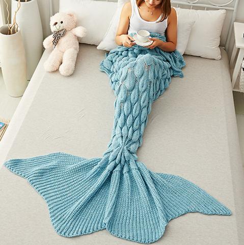 Mermaid Party To Be Adored Blanket Scales Shape Blue