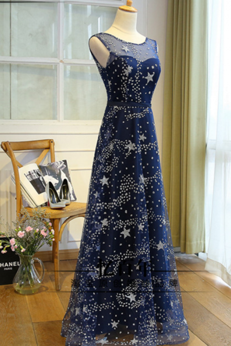 Banquet evening dress spring and summer new wedding dress bride Slim thin company annual meeting long section of the stars sleeveless dress female