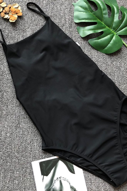 Style Solid Color One-piece Banding Swimwear Women&amp;#039;s Sexy Bikini