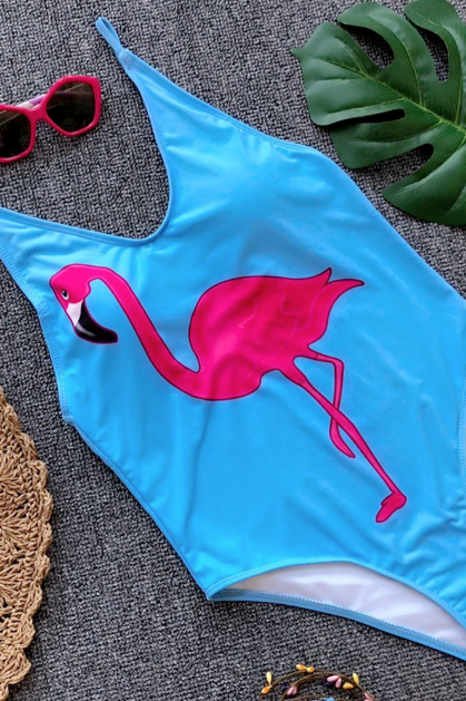 Style Bikini Flamingo One-piece Women's Swimsuit