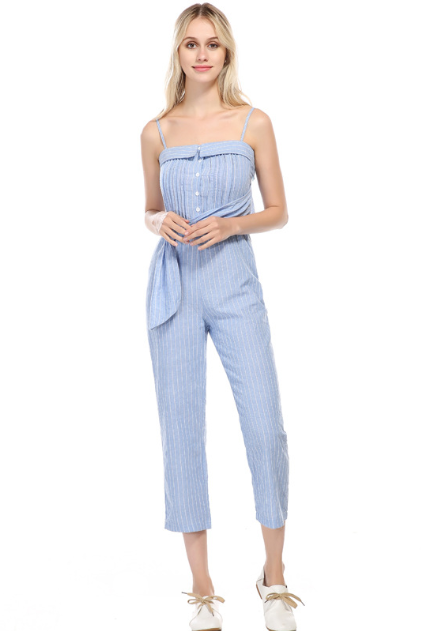 Condole belt sexy backless show thin with tall waist trousers accept waist jumpsuits women