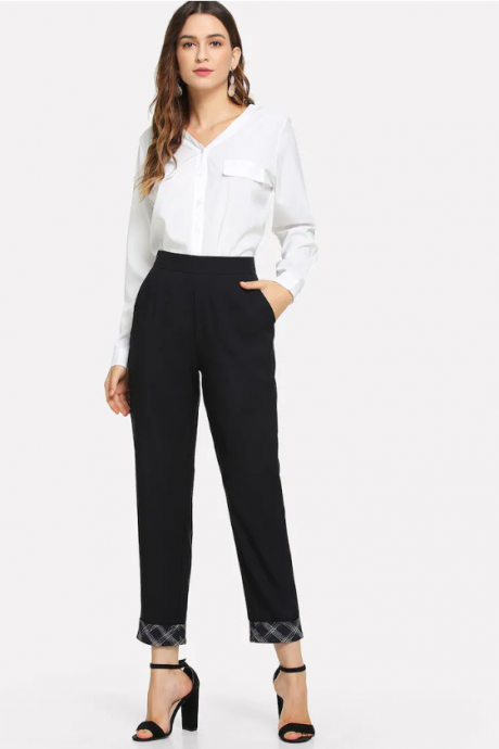 New casual trousers female fashion slim slim small trousers nine points