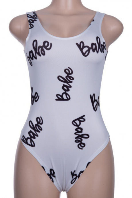 Hot style bodysuit women's halter top sleeveless body shaping milk-silk beach bathing suit