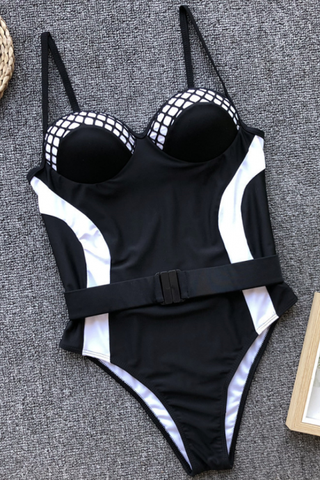 2019 -selling One-piece Swimsuit Ladies Steel Plate One-piece Swimsuit