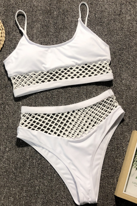 2019 explosion models bikini sexy mesh ladies split swimsuit