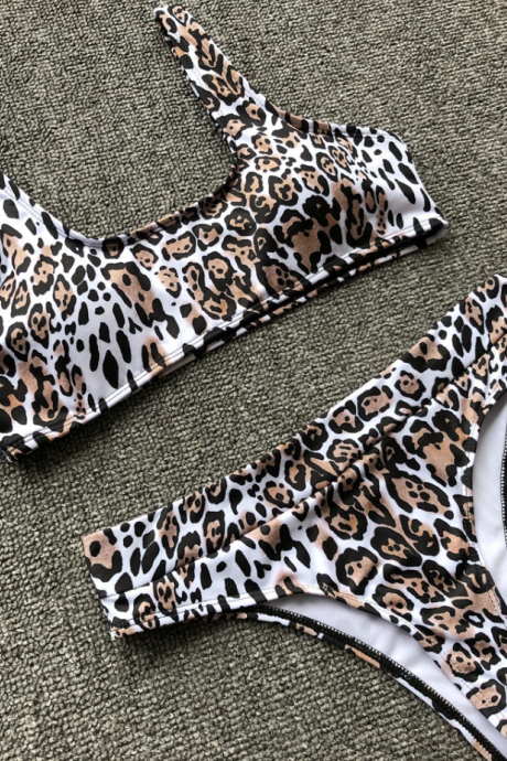 2019 explosion models ladies split swimsuit bikini leopard print bikini