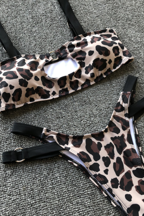 Explosive Models Ladies Split Swimsuit Sexy Leopard Print Bikini