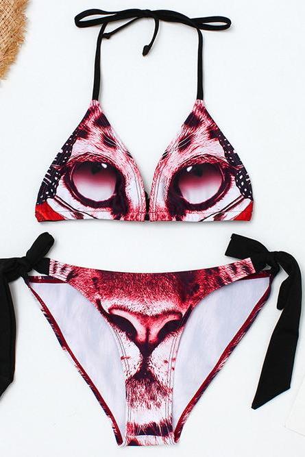 New Leopard Print Bikini Sexy Ladies Split Swimsuit Swimwear