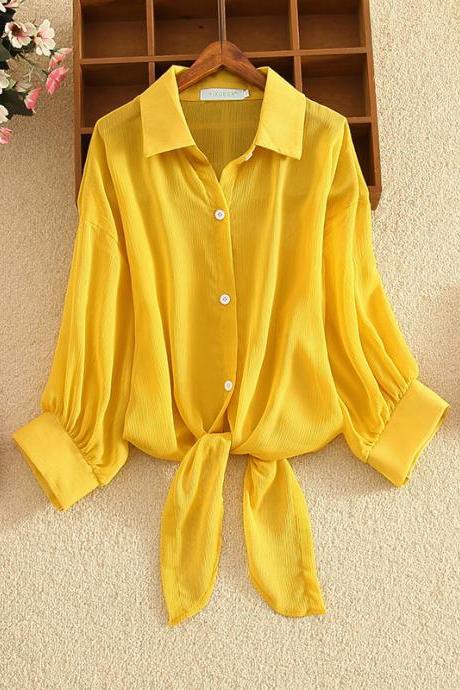Small Fresh Loose Irregular Chiffon Thin Coat Short Sleeve Cardigan Sunscreen Shirt