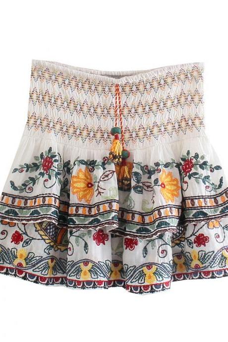 Embroidered Mini Skirt Skirt