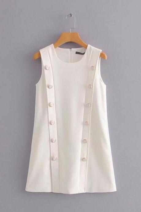 Spring and summer women's new wholesale double-breasted vest skirt vest