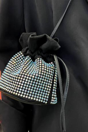 Diamond Bag Women's Korean Version Versatile One-shoulder Cross-body Fashion Chain Bucket Bag