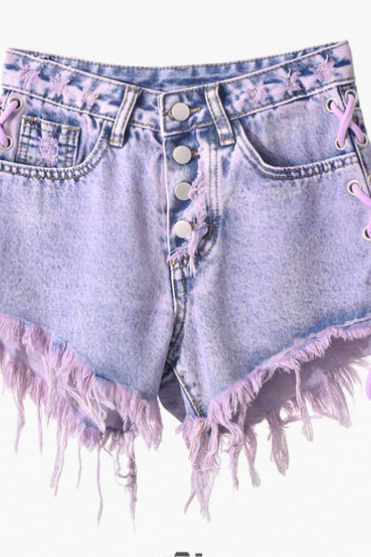 Embroidered High Waist Denim Shorts Women&amp;#039;s Summer Trend Oversized Loose Slim Chrysanthemum Wide Leg A-line Pants