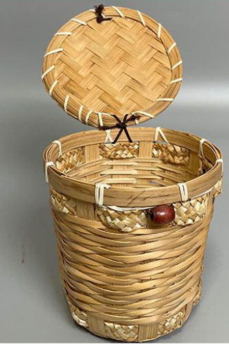 Bamboo Woven Tea Box Tea Table Bamboo Basket Decoration Storage Box Retro Home