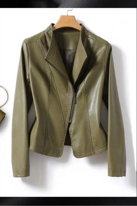 Leather Sheepskin Women&amp;#039;s Jacket Short Slim-fit Leather Women&amp;#039;s Fashion