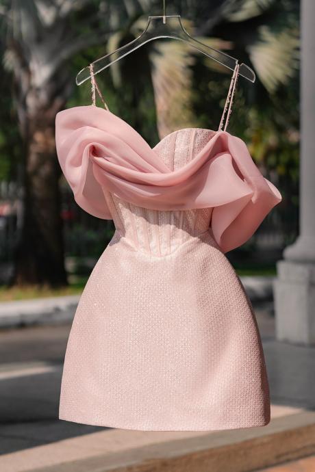 Pink Waist Dress Female Summer 2023 Style Girl Temperament Slip Dress