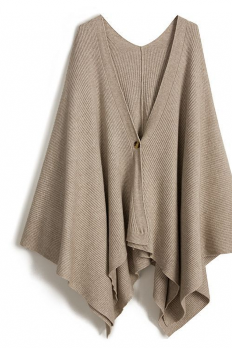 Sweater Women&amp;#039;s Mid-long Knitwear 2023 Autumn And Winter Warm Loose Cloak Tassel Shawl Coat