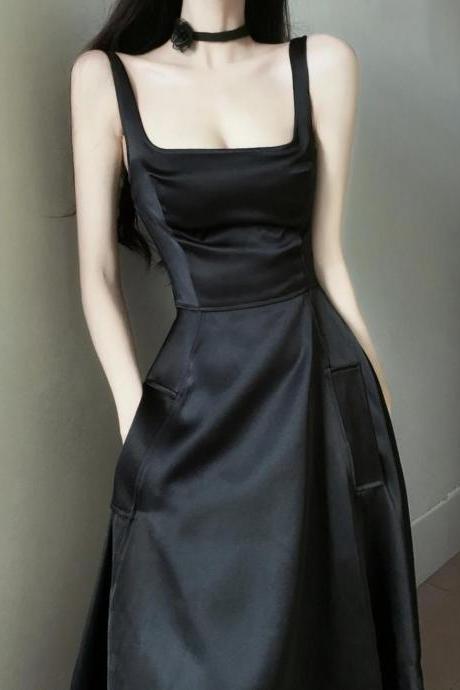 Birthday Dress Socialite Little Black Dress Sexy Black Halter Dress Evening Dress Woman