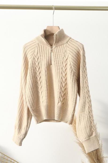Twist Design Feeling Niche Sweater Loose Fashion Lazy Knit Top Woman