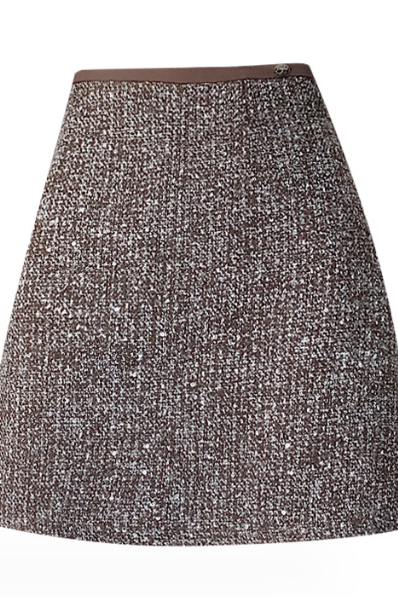 Sequin Coarse Woolen Skirt For Women European Goods 2023 Autumn And Winter Bright Silk Heavy Industry A Word Package Hip Skirt