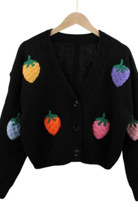 Heavy Industry Hand Embroidery Cardigan Coat Sweater Woman