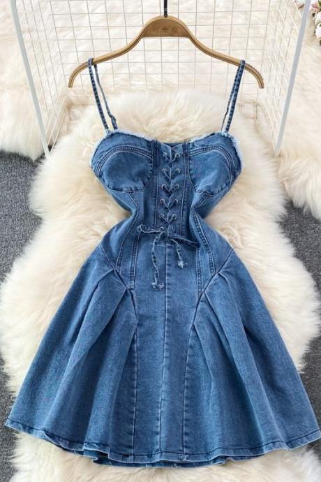 Vintage-inspired Denim Corset Dress