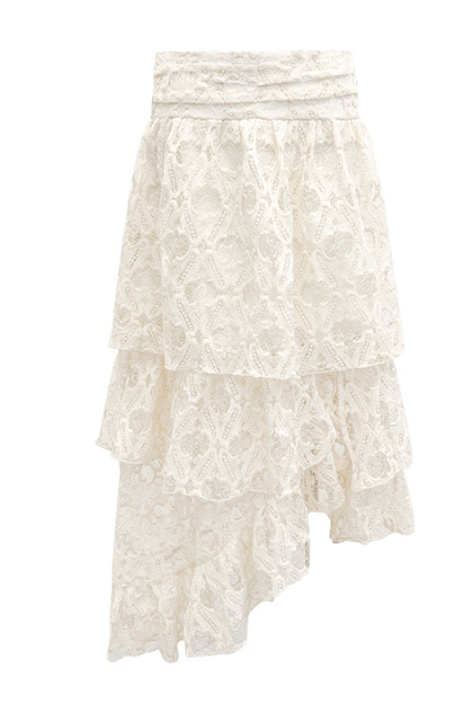 Early Spring Fashion High-waisted Design Sense Of Temperament Lace Skirt
