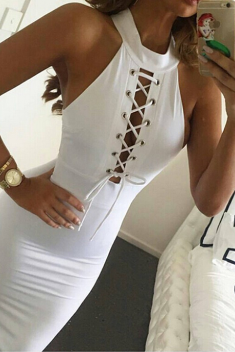 CUTE HOLLOW OUT SEXY VEST DRESS