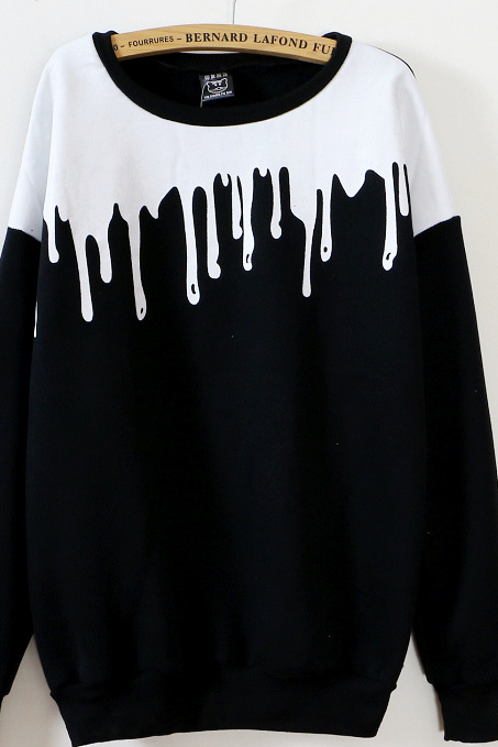 Plus Velvet Hedging Long Shirt Tide Korean Women Loose Sweater Printing