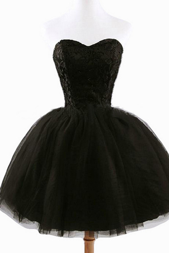 Fashion Black Strapless Sequins Dress