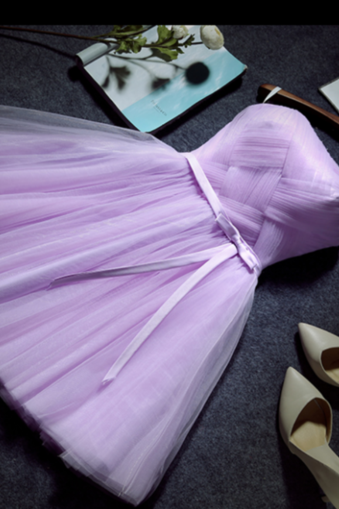 Cute Wedding Dress Homecoming Dress Lace Dress Party Dress Short Style Purple