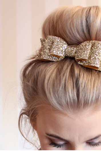 Large size gold bow hair hair clips