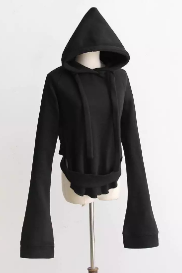 Hooded Long-sleeved Lace-up Women's Clothing