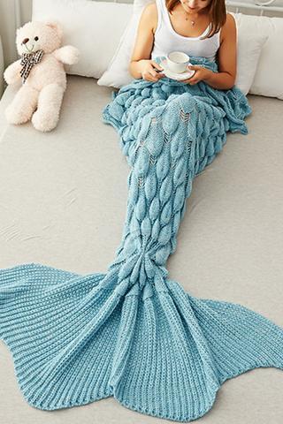 Mermaid Party to Be Adored Blanket Scales shape Blue