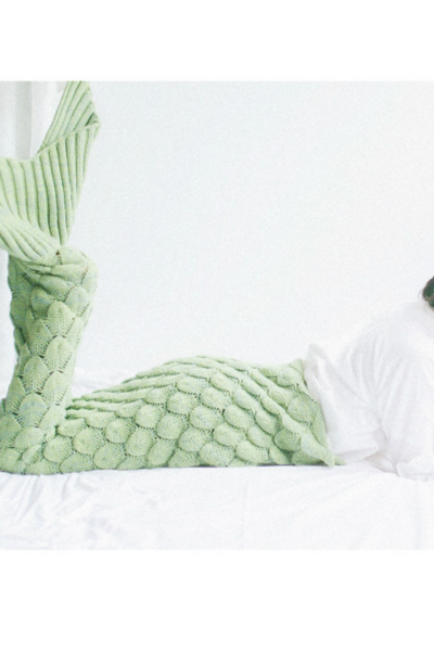 Scales mermaid blankets Fish tail knitting blanket carpet sofa Green